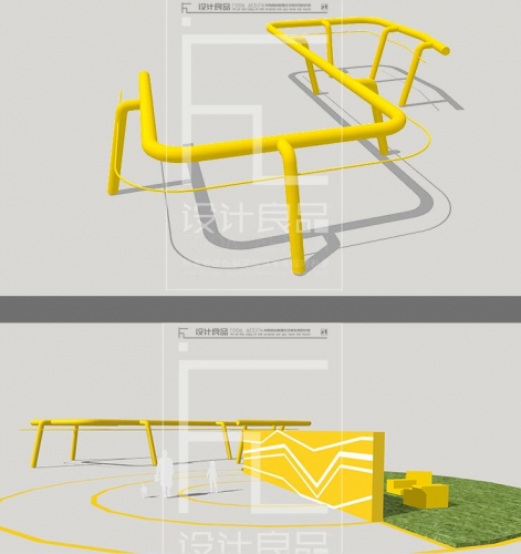 SU模型sketchup草图大师 健身器材设施场地 引体向上 景观素材