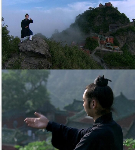 练习打太极拳 武当山风景云雾山 道士修行 古筝古琴 高清视频素材