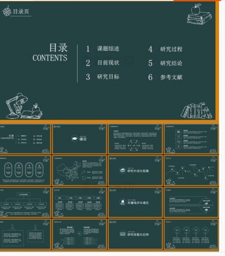 黑板报风开题报告毕业答辩答辩报告大学通用PPT模板