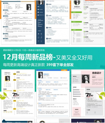 简洁小清新设计师大学生毕业生创意个人面试简历word文档素材模版