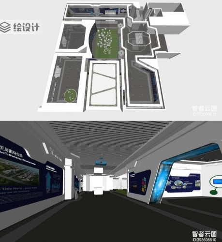 SU模型企业ZF科技展厅展台设计su模型