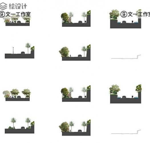 景观立面图剖面图分层图会议展示会展中心园林设计PSD案例ps素材