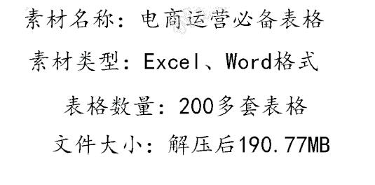 淘宝日常表格运营数据分析报表淘宝店长电商运营策划资料创意