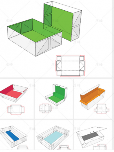 包装异形盒纸盒纸袋盒子平面展开图结构刀模盒型图AI矢量设计素材