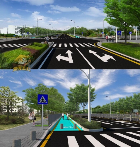 现代美丽乡村新农村市政城市道路公路路口绿化带景观节点SU模型库