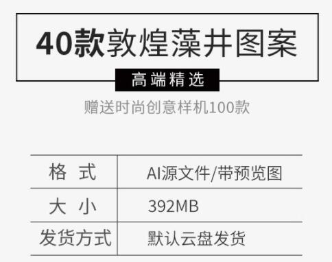 新款矢量AI中国风传统古典敦煌藻井装图案纹样中式图案设计素材