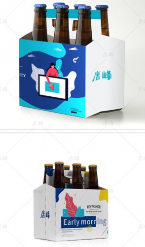 高端啤酒瓶贴包装智能贴图样机饮料酒杯VI模板展示效果PSD素材