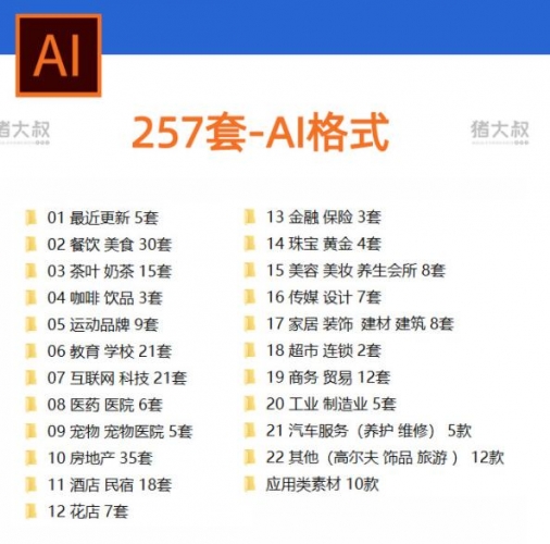 企业视觉识别品牌vi手册模板AI作品集作业CDR设计PSD样机ID素材