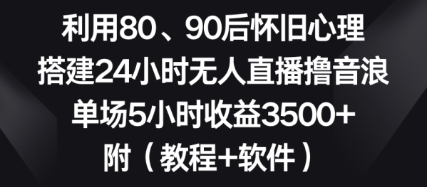 利用80、90后怀旧心理，搭建24小时无人直播撸音浪