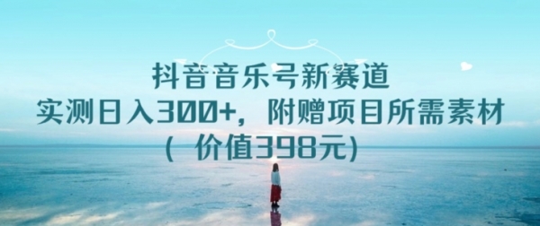 抖音音乐号新赛道，实测日入300+，附赠项目所需素材（价值398元）