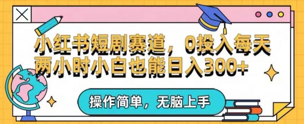 小红书短剧私域引流交易全解，简单操作所需资源都给你，0投入小白每天两小时轻松日入300+