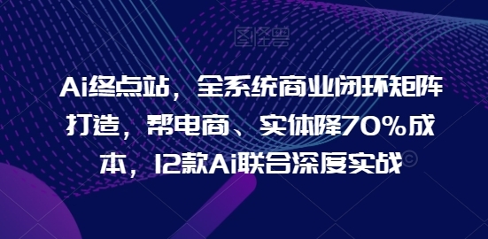 Ai终点站，全系统商业闭环矩阵打造，帮电商、实体降70%成本，12款Ai联合深度实战