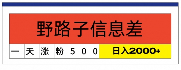 最新《1000个野路子信息差》新玩法，文字视频，单个作品暴粉5000+，小白轻松上手