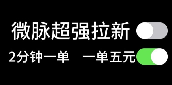 微脉无脑拉新，每单5块钱，轻松日入三位数