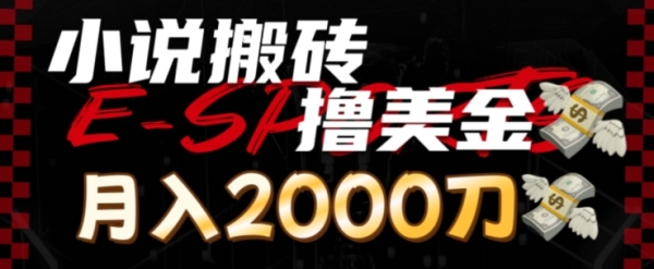 小说搬砖撸美刀，月入2000刀