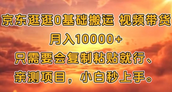 京东逛逛0基础搬运视频带货【赚佣金】月入1w