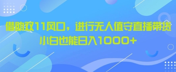 借助双11风口，进行无人值守直播带货，小白也能日入1k