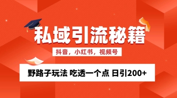 私域流量的精准化获客方法 野路子玩法 吃透一个点 日引200+ 【揭秘】