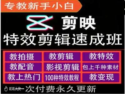 剪映殊效教程战运营变现教程，殊效剪辑速成班，专教新脚小黑